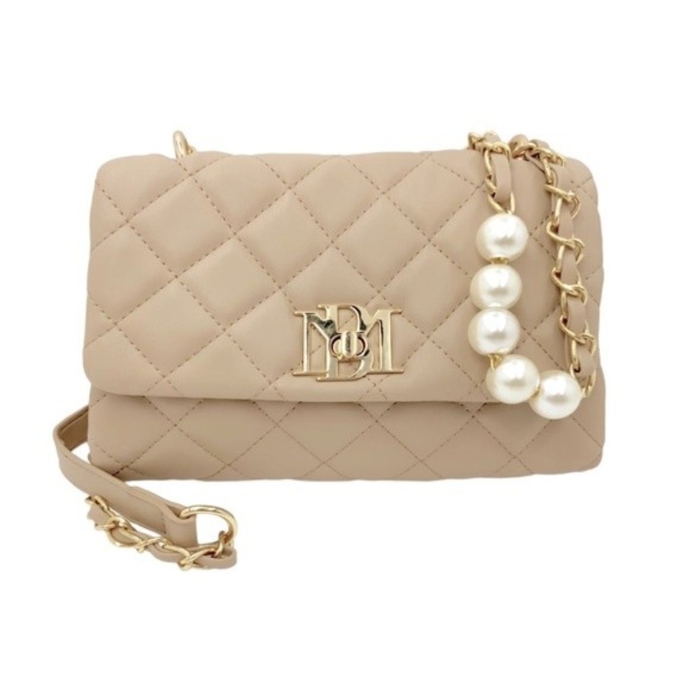Badgley Mischka Tan Crossbody Bag with Gold Accents